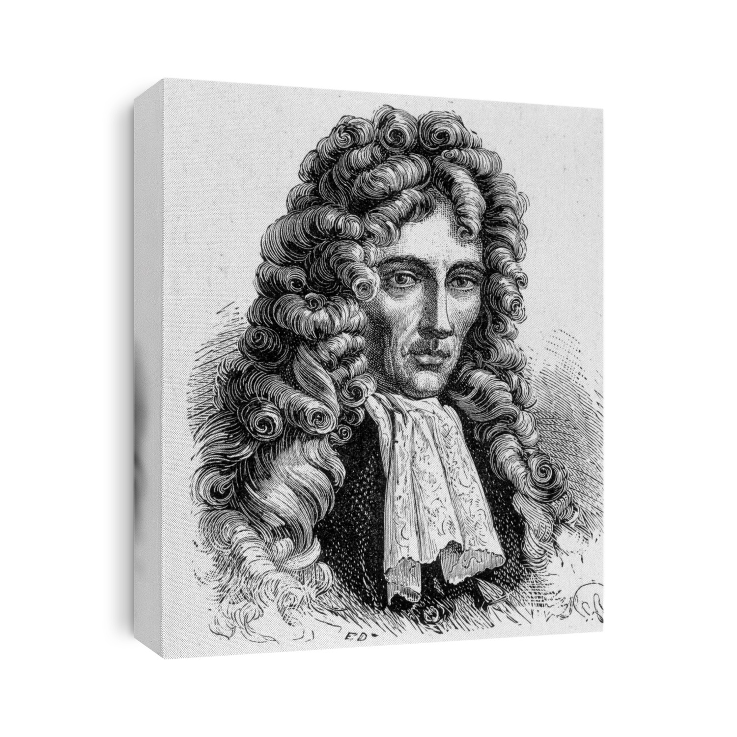 Portrait of Robert Boyle (1627 - 1691), Irish physicist and chemist - in  Album of Science; illustrious scientists; Great discoveries 1896.