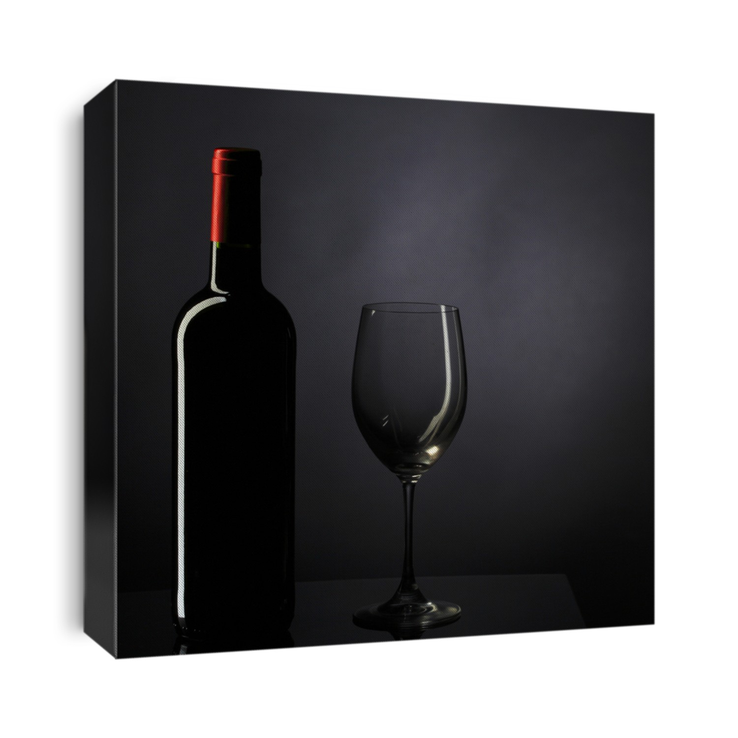 Red Wine Glass silhouette Black Background